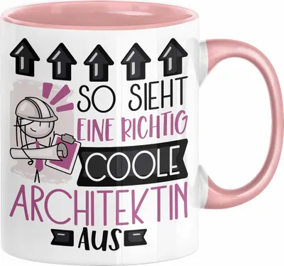 Produktbild von Architektin Geschenk Tasse Lustig Geschenkidee für Architektin Geburtstag So Sieht Eine Richtig Coole Architektin Aus Frauen Spruch (Rosa)