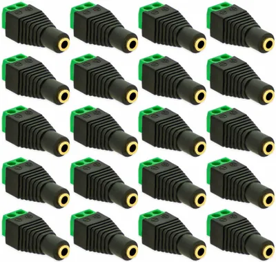 Produktbild von 20x Klinken Buchse 3,5mm Adapter > Terminal Block 2-Pin Schraub Klemmen Vergoldet