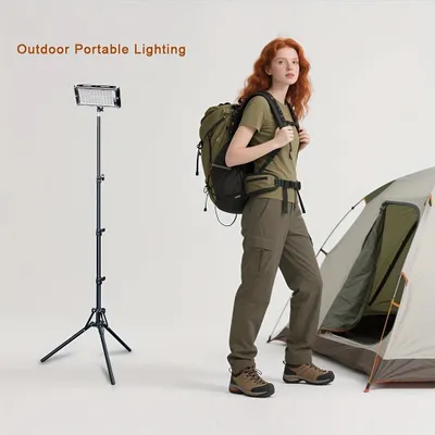 Image de Lampe de camping LED d'extérieur - Lanterne portable - Alimentation USB 5 V - Trépied réglable - Plastique ABS - Sans piles