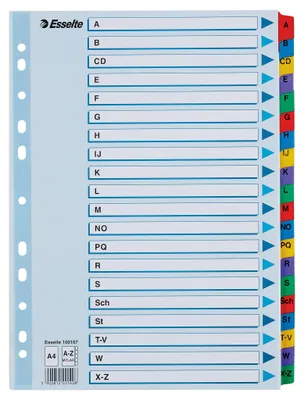 Produktbild von Leitz Esselte Register für A4, Deckblatt und 20 Trennblätter, Taben mit alphabet