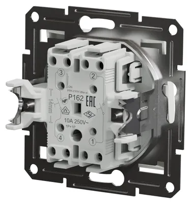 Produktbild von Schneider Electric Asfora Doppeltaster, Doppelwechselschalter, Unterputz, 10A, 250V AC, Stecklemmen, weiss, Artikelnummer EPH1170121D, 1 Stück