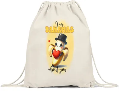 Produktbild von I Am Bananas About You Banane Liebe Spruch Turnbeutel