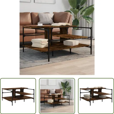 Produktbild von The Living Store Couchtisch Räuchereiche 100x100x48,5 cm Holzwerkstoff