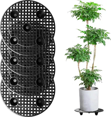 Produktbild von Topfuntersetzer Pflanzen Topfpflanzenst?nder, 4 Stš¹ck 30 cm Rund Blumentopfgitter Pad, Kunststoff Blumentopf Mesh Pads, Blumentopf St?nder Drainage Mesh fš¹r Lnnen-Balkon Outdoor Garten