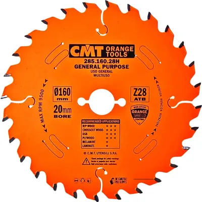 Immagine prodotto di CMT | Lama per sega circolare e per sega circolare ø160/20 mm Z28 WZ/ATB