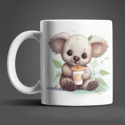 Produktbild von Süßer Koala Sweet Kaffeetasse Teetasse Tasse Geschenkidee 330 ml – Bunt / Koala-02