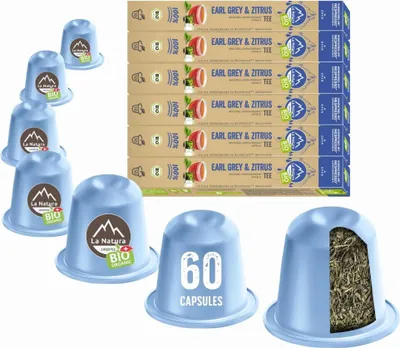 Obrázek produktu pro Earl Grey - 60 čajových kapslí | La Natura Lifestyle Organic 120g| Kompatibilní s Nespresso®*³