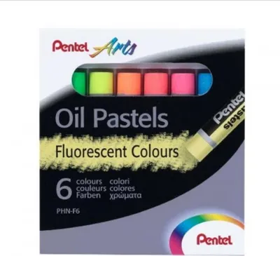 Image de PENTEL PHN-F6 Craie pastel à l'huile - 6 pièces, néon assorti, étui carton