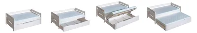 Produktbild von Babybett Kinderbett Gitterbett 210cm x 98cm x 75cm Weiß