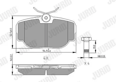Produktbild von JURID Bremsbeläge Satz Hinten für LAND ROVER Discovery II (L318) 573067J