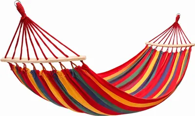 Produktbild von HAHängematte XXL mit Holzstäben – 2-Personen Gartenhängematte, 260×150 cm, rot