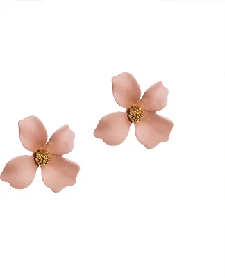 Produktbild von 2 Stück Damen-Ohrringe, Blumenform, rostfrei, Legierung, Ohrstecker, Ohrringe, Schmuck für Party-Rosa