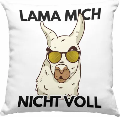 Produktbild von Trendation - Llama Mich Nicht Voll Deko-Kissen mit Füllung 40x40 Alpaka Geschenk Lama-Liebhaber Geschenkidee Frauen (Grau)