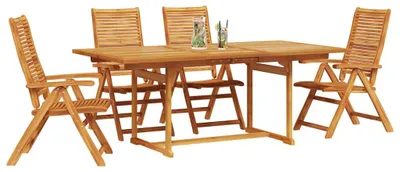 Image de vidaXL Ensemble de jardin 5 pcs brun bois massif acacia