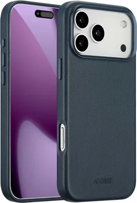 Productafbeelding van Accezz MagSafe Leather Backcover voor de Apple iPhone 17 Pro Max - Nightfall Blue