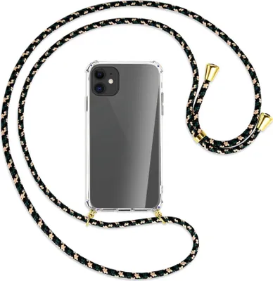 Produktbild von Handykette Backcover-Schutzhülle mit Band (Metall goldfarben) für Apple iPhone 11 - camouflage