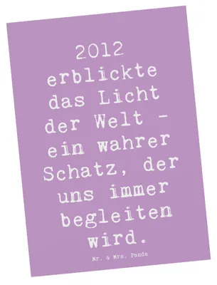 Produktbild von Mr. & Mrs. Panda Grußkarte Spruch 2012 Geburtstag - Lavendeltraum - Geschenk, Glückwunsch, Ansichtskarten, Erinnerung, Geburtstagsfeier, Postkarte, Ansichtskarte, Jahr