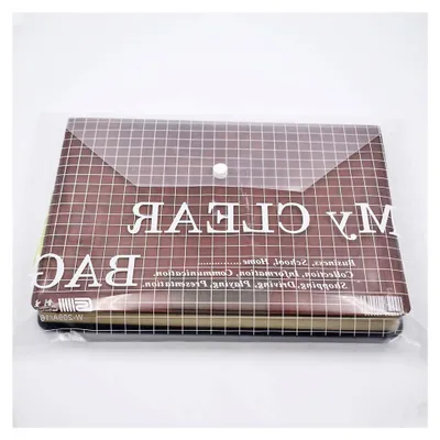 Produktbild von Netz-Dokumententasche Wiederverwendbare Aktentaschen aus Kunststoff mit Druckknopf 32×23cm für Schulbüro-Aufbewahrung 1 Stück Weiß Professional