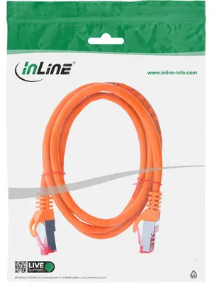 Produktbild von InLine Patchkabel, S/FTP (PiMf), Cat.6, 250MHz, PVC, Kupfer, orange, 3m, 3 m, Cat6, S/FTP (S-STP), RJ-45, RJ-45, Orange