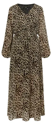 Produktbild von LYNNEA Damen Maxikleid mit Leoprint 19229477-LY02, BEIGE Leo, S