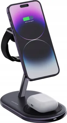 Obrázek produktu pro Innostyle Magstation 3 V 1 Indukční Nabíječka Pro Magsafe Iphone Airpods Hodinky Nabíjecí Stanice Černá