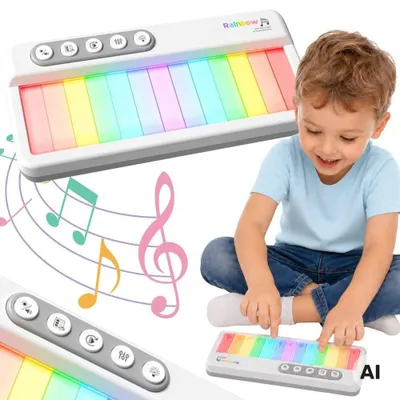 Image de Woopie Rainbow Touch Piano avec rétroéclairage et mode d'apprentissage 3+