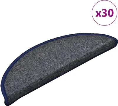 Produktbild von Stufenmatten 30 Stk. 56x17x3 cm Dunkelgrau und Blau Halbrund