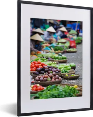 Produktbild von MuchoWow® MuchoWow® Gerahmtes Poster Markt in Hoi An in Vietnam 30x40 cm - Poster mit zchwarzem Bilderrahmen - Wandposter Schlafzimmer