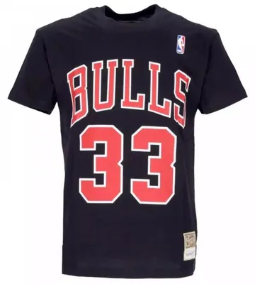 Image de T-Shirt NBA Scottie Pippen Chicago Bulls Mitchell & Ness Name and number noir