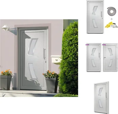 Zdjęcie produktu dla vidaXL Drzwi wejściowe białe 88x200 cm - Drzwi wejściowe