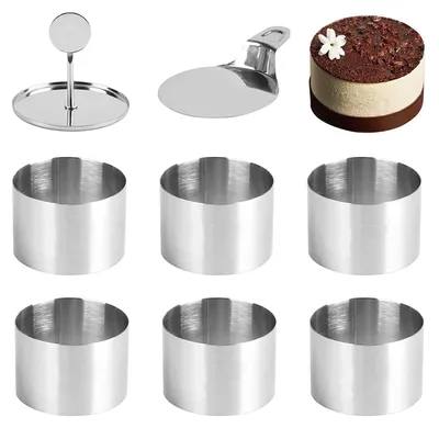 Produktbild von Solidchoice – Set aus 6 runden Backformen aus Edelstahl