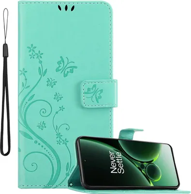 Obrázek produktu pro Kryt Cadorabo pro OnePlus Nord 3 5G v barvě FLORAL TURQUOISE Ochranný kryt v květinovém designu s magnetickým zapínáním, funkcí stojánku a sloty na karty Flipové pouzdro Flower Cover Etui Handy Klapp Hülle Book Tasche