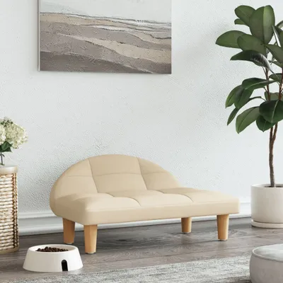 Image de The Living Store Lit pour chien Crème 70x52x30 cm Tissu