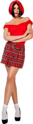 Produktbild von W4464-A-38 rot-kariert Damen Faltenrock Karorock Rock Gr.38