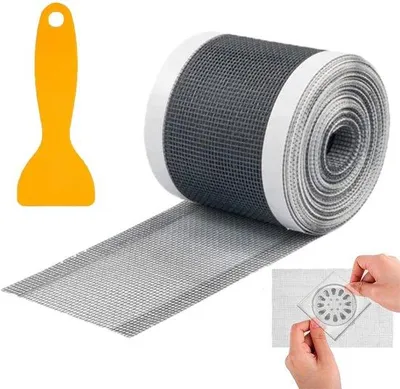 Zdjęcie produktu dla Siatka przeciwwłosowa do odpływu prysznicowego 70 mm x 10 m, samoprzylepna siatka przeciwwłosowa do odpływu prysznicowego, siatka do odpływu prysznicowego i wanny, samoprzylepna