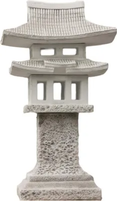 Produktbild von Steinfiguren Horn Laterne im japanischen Stil aus Steinguss für den Garten, Frostfest Witterungsbeständig und Neu, 127cm Höhe, ST-206002