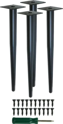 Produktbild von Metallfuß aus Stahl 40 cm gerade Sofafuß Schrankfuße Schwarz 4 Stück