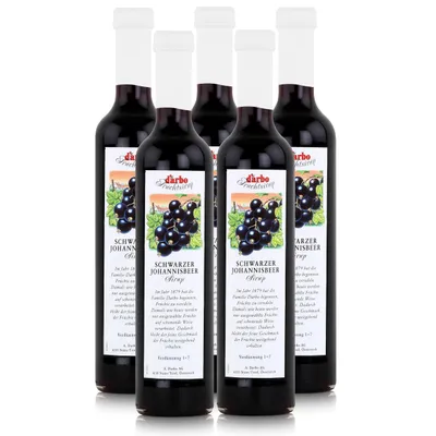 Produktbild von Darbo Schwarzer Johannisbeer Sirup 500ml - Cocktails Kaffeesirup (5er Pack)