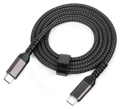 Produktbild von INF USB-C Dual-Kabel PD 100W, Nylon geflochten, 1m, Schnellladung für Büro