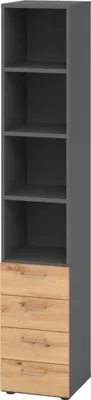 Produktbild von bümö smart Schubladen Regal - 4 Schübe - Nachbildung: Graphit/Asteiche