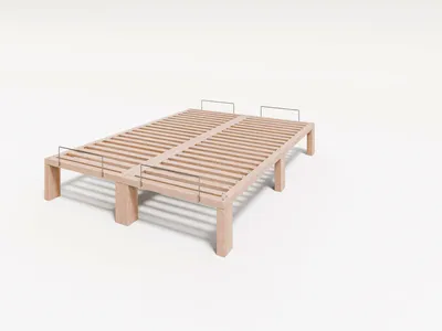 Produktbild von Gigapur G56 Doppelbett 140x200 cm Kiefer Natur Massivbett mit Lattenrost
