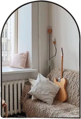 Obrázok produktu pre Hliníkové nástenné zrkadlo 96 x 66 cm, čierne, dekoratívne zrkadlo do kúpeľne, predsiene a obývacej izby