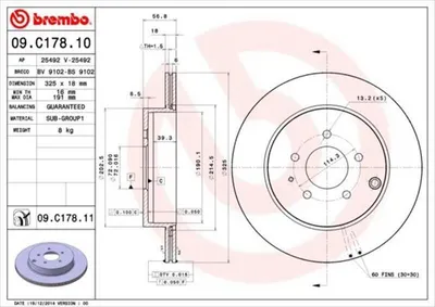 Zdjęcie produktu dla Tarcza hamulcowa BREMBO 09.C178.11