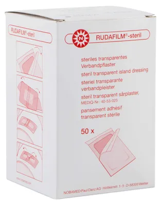Produktbild von Nobamed Wundschnellverband transparent, steril, wasserfest, Größe: 10 cm x 8 cm, 50 Stück