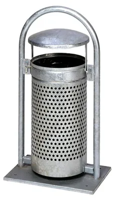 Produktbild von Abfallsammler mit Rohrbogenständer | 60/70 Liter, HxBxT 116,5x58x38cm | Verzinkter Stahl | Feuerverzinkt