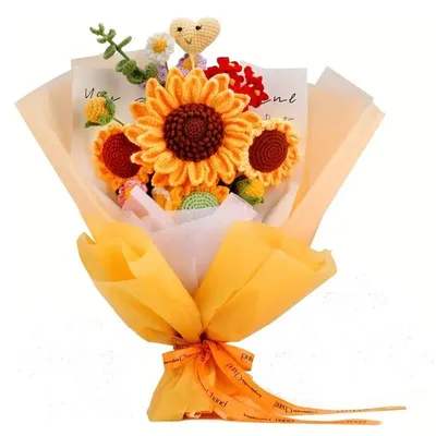 Produktbild von Häkelset Blumenstrauß Sonnenblumen - DIY Häkelset Blumenstrauß ab 14 Jahren