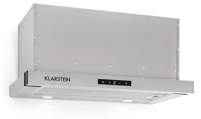 Zdjęcie produktu dla Wyciąg kuchenny Klarstein Vinea z wysuwaną maską o maks. wydajności 610 m³/h, płaska maska do zabudowy, podblatowy, maska wyciągowa o szerokości 60 cm, wywiew / recyrkulacja, oświetlenie, aluminiowy filtr przeciwtłuszczowy, srebrny