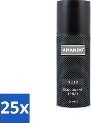 Image de Amando - Noir - Déodorant - Spray - 150 ml - Pack avantage - 25 pièces