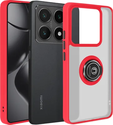 Produktbild von Avizar, Handyhülle für Xiaomi 14T Metallring, Video-Halterung, Rot