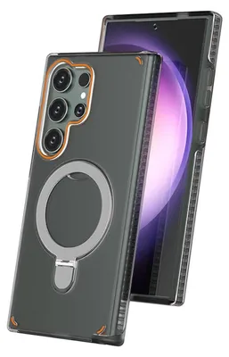 Produktbild von Für Samsung Galaxy S25 Ultra 5G Colorful 2 in 1 MagSafe Ringhalter Hülle Schwarz